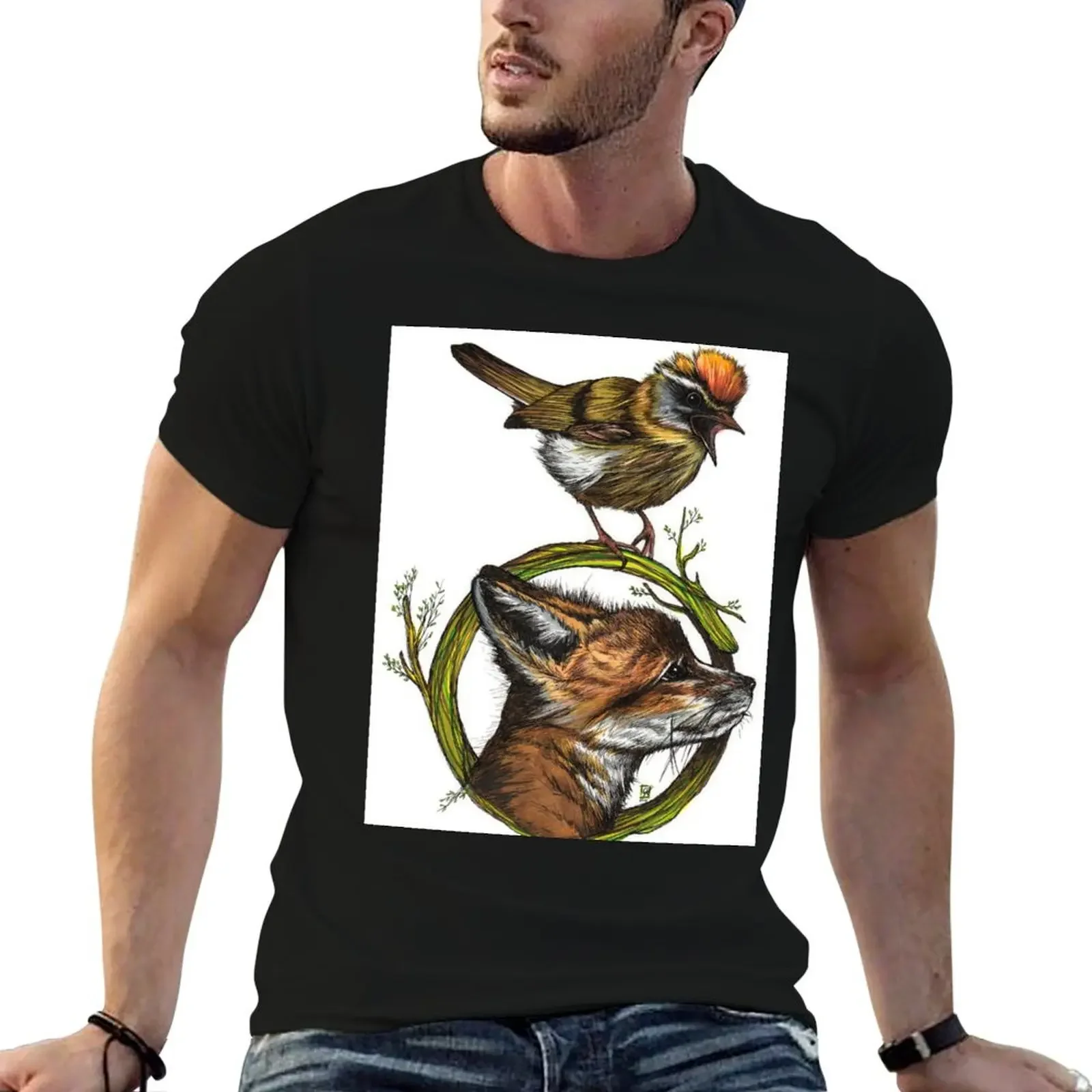 

Fox and Firecrest T-Shirt vintage t shirts anime tshirt graphics man clothes t shirts men