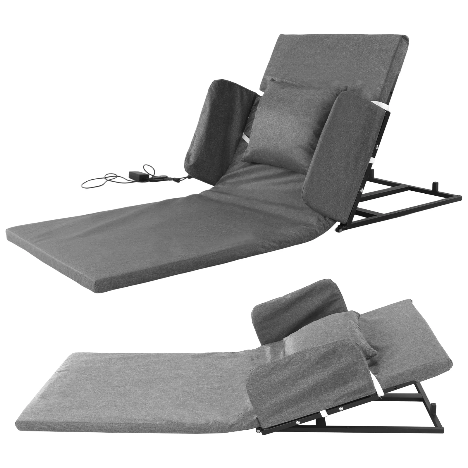 

Silent Lift Bed Assistant with Guardrails Labor-Saving Lift Mattress Load Max 330 Lbs for Adults Pregnant Women Elderly