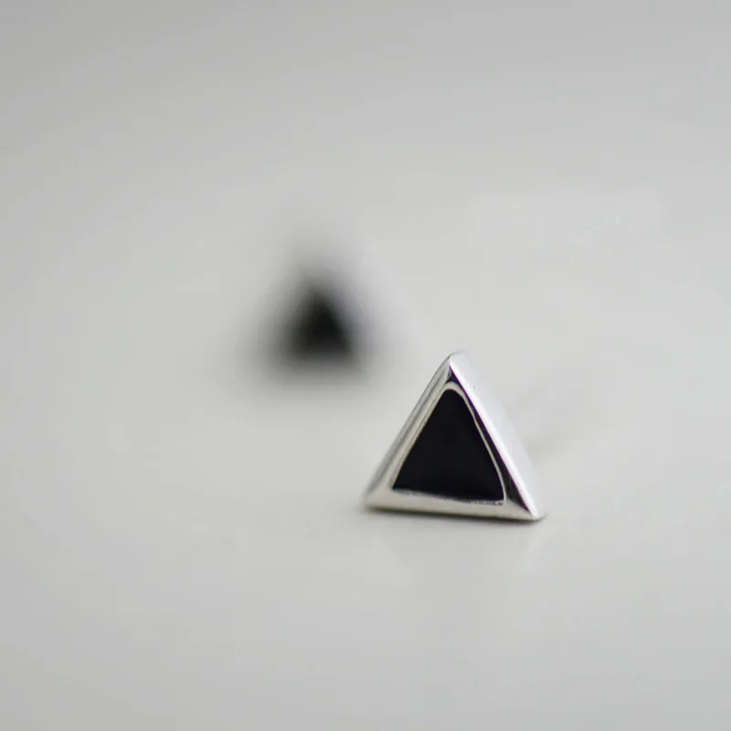925 Sterling Silver  Drop Triangle Stud Earrings For Women Casual Style Girl Earings Personality Sterling-silver-jewelry