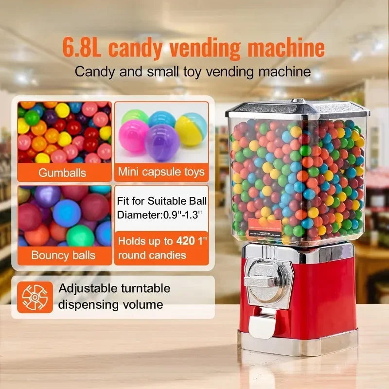 Distributeur automatique de bonbons à domicile pour enfants, distributeur de gumball PC, machine à gommes à bulles pour le jeu à gauche, 17 po H