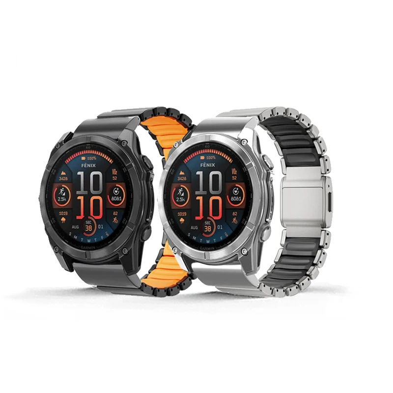�y�Z�[�����z26mm�����`�^���o���h Garmin Watch Fenix 8 7X Pro Tactix 7 EPIX Pro 51mm Enduro 3 2X Instinct 3 2X 50mm�p �N�C�b�N�t�B�b�g�X�g���b�v