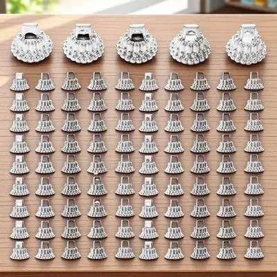 

100Pcs Round Plastic Christmas Ornament Caps Replacement Xmas Ball Ornament Hangers Caps DIY Christmas Decorations Party