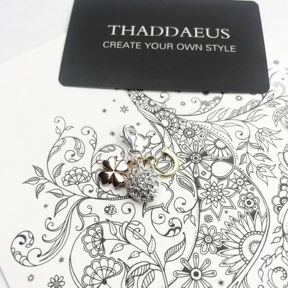 Herz, Kleeblatt Und Hufeisen Anhänger Charms Schmuck Trendy Frauen Männer Solide 925 Sterling Silber Winter Glück Geschenk – Detail 10