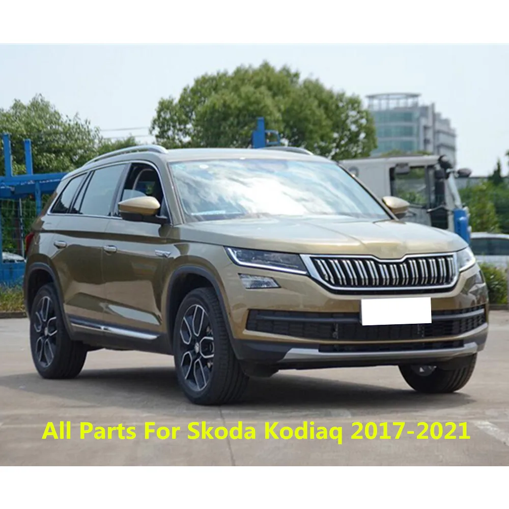 For Skoda Kodiaq 2017 2018 2019 2020 2021 Car ABS Chrome Trim Front Upper Grill Grille Cover Decorate Stick Frame Lamp 6PCs