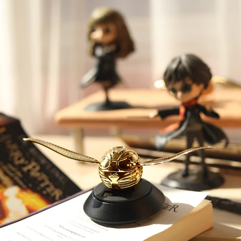 HP Potters Angel Wing Cosplay Gold Color Snitch Ball Car Air Freshener Auto Accessories Collectible Model Toy Figurine Men Gifts