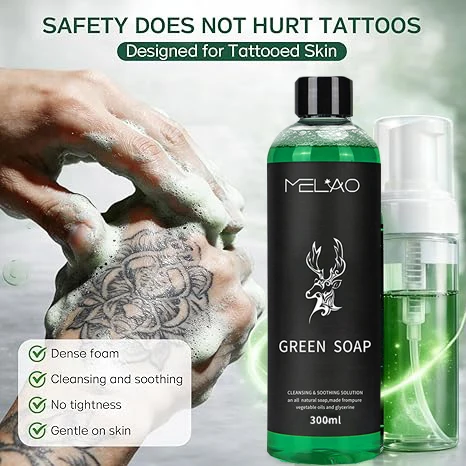 Super 300ml 30% Alcohol Tattoo Green Soap Cleaning & Soothing Solution Full Set Tattoo Studio Lip Eyebrow Supply Accessories