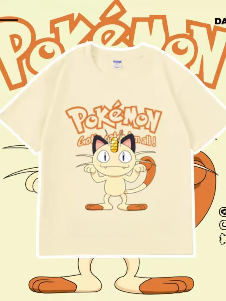 Pokémon Anime Mew Printed T-shirt Men's and Women's T-shirt Men's Top Sports T-shirt 2026 Summer New Tee Streetwear Harajuku Top
