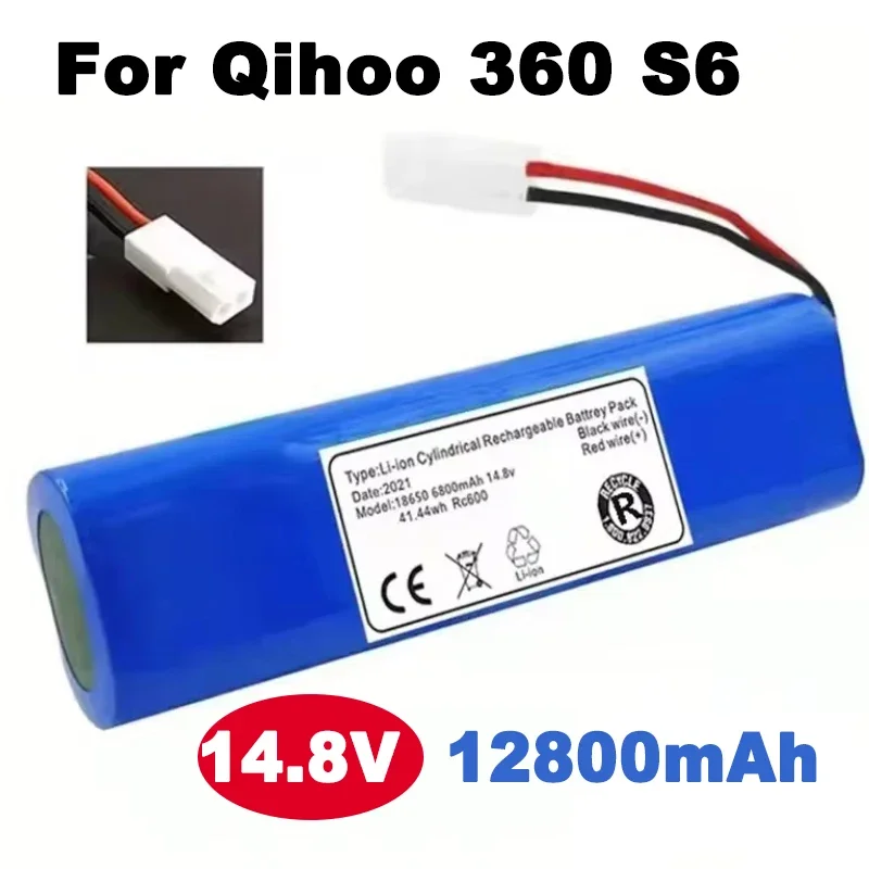 2024 New 14.4V 12800mAh Original Battery Pack Used for The Qihoo 360 S6 Robot Vacuum Cleaner of Components