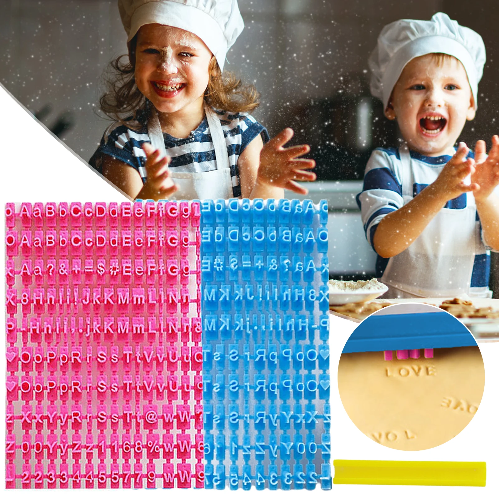 1 Set Plastic Cake Mould DIY Alphabet Letter Impress Biscuit Cookie Cutter Press Stamp Embosser Fondant Cooking Mold Bakeware