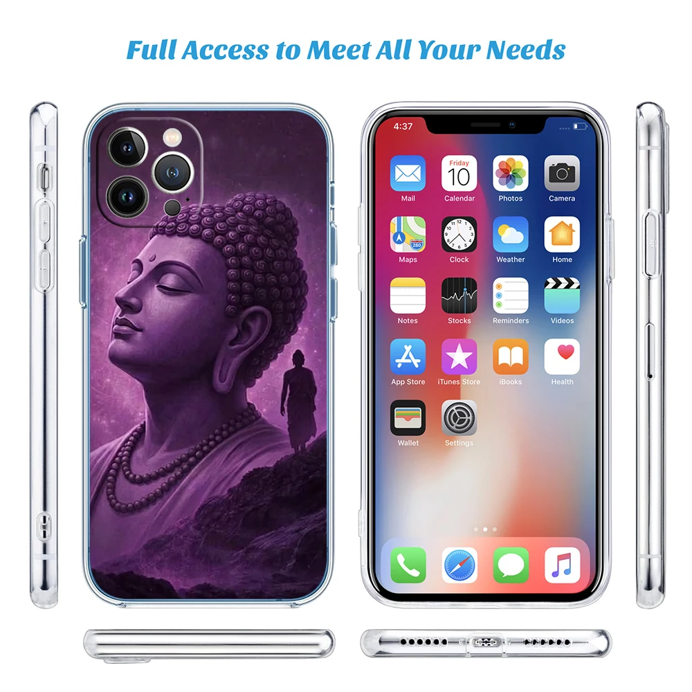 EY32 Shakyamuni Buddha Transparent Phone Case for Motorola G40 G04 G05 One Ace Action  Fusion Plus Hyper Macro Vision Zoom view 6
