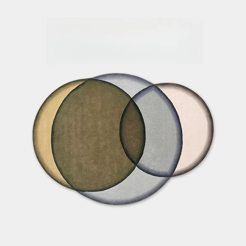 

Nordic style irregular living room carpet wool custom special-shaped high-grade contrasting color round bedroom bedside carpet