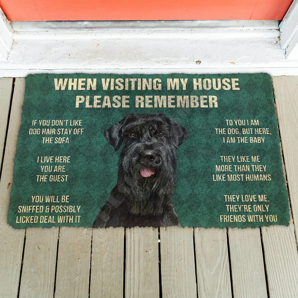 3D Please Remember Giant Schnauzer House Rules Custom Doormat Non Slip Door Floor Mats Decor Porch Doormat