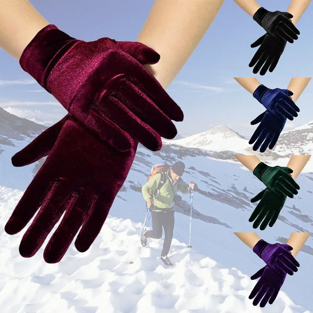 Halloween Thicken Female Autumn Winter Warm Gloves Full Finger Velvet Full Finger Gloves Mittens