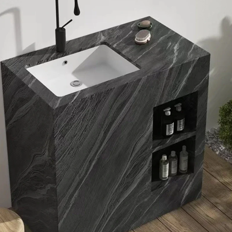 

Balcony rock slab column integrated floor-to-ceiling washbasin outdoor courtyard washbasin washbasin sink