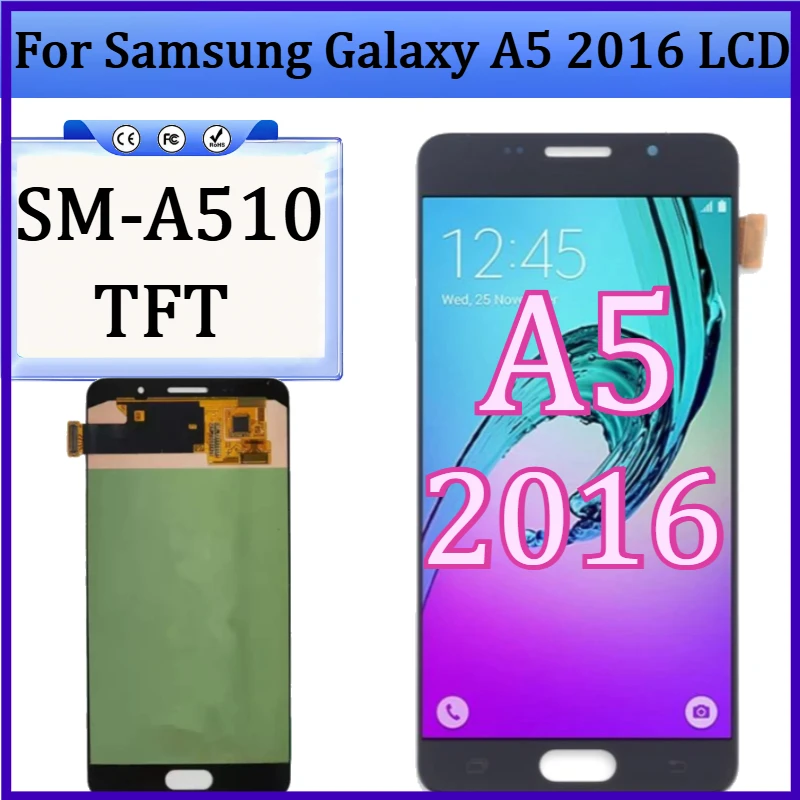 New TFT LCD For Samsung Galaxy A5 2016 SM-A510 LCD Display With Touch Screen Digitizer Assembly NO Frame
