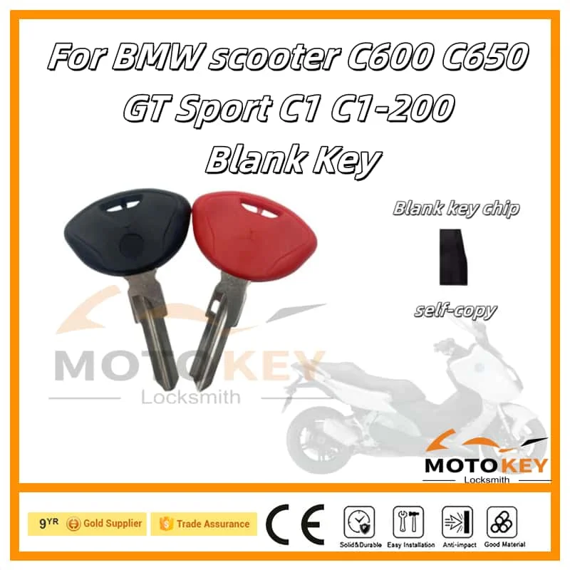 

Blank Key Motorcycle Replace Uncut Keys can be placed anti-theft chip For BMW scooter C600 C650GT Sport C1 C1-200