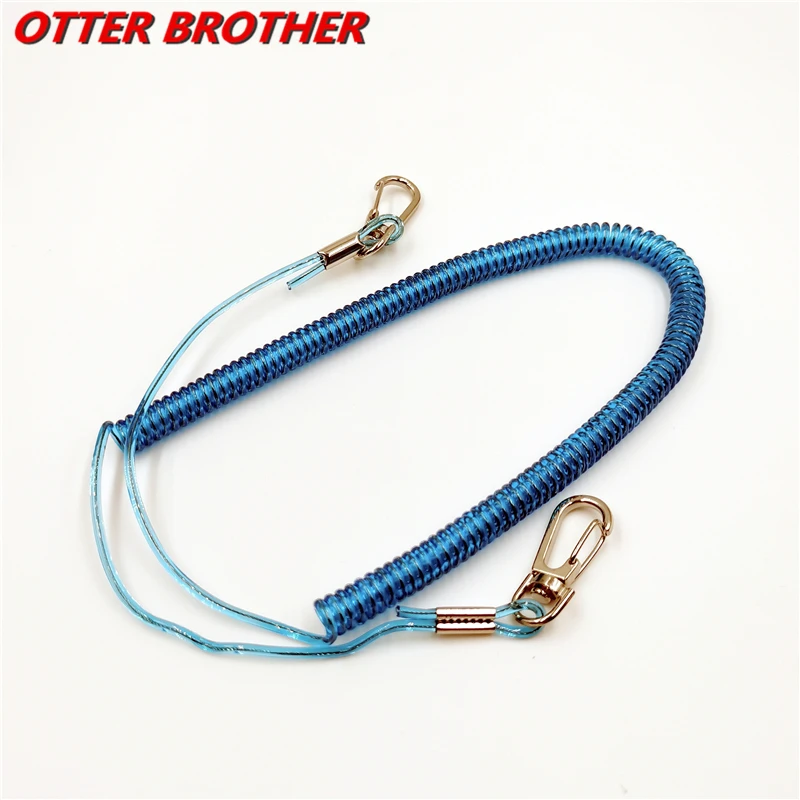 1pcs Fishing Security Rope 3M Fishing Coiled Lanyard Safety Rope Set Wire Steel Inside Attached Fishing Tackle Accessories