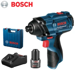 BOSCH GDR 120-LI Impact Driver 12V2.0Ah Rechargeable Battery Sets 1/4in 100Nm Electril Wrench Power Bare Tool Combination