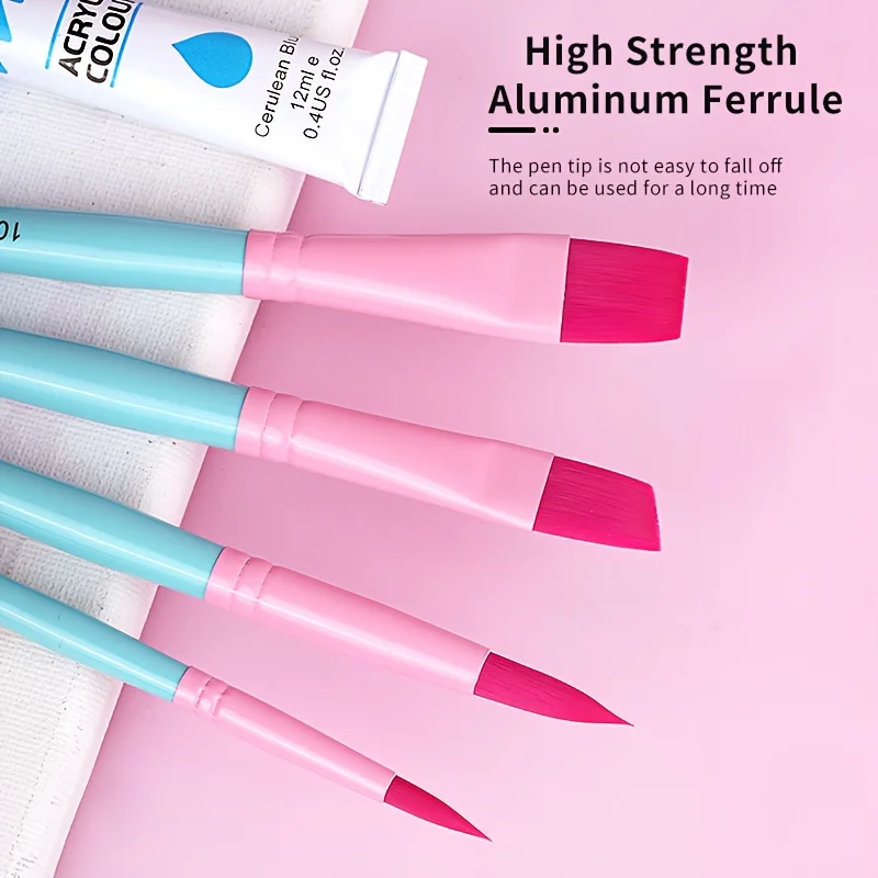 مجموعة فرشاة ألوان مائية من النايلون، مجموعة فرشاة قضيب أزرق، لوحة زيتية للتعلم، لوحة أكريليك، ألوان مائية، مجموعة فرشاة فنية للرسم الصخري