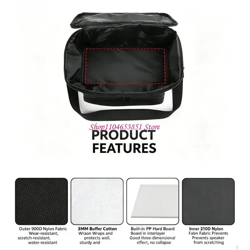 Speaker Protective Cover Bag With Padded Interior And Double Zippered Design For ULT Field 5 Holder Case 