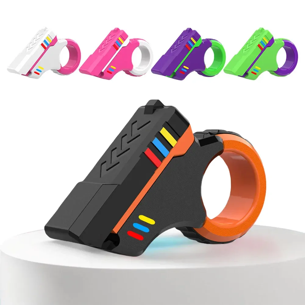 EDC Fidget Slider Magnetic Anxiety Stress Relief Toys Fidget Ring Small Pistol Toys Mini Sliding Rotating Finger Toy for Kids