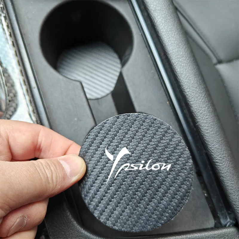 PU Leather Car Non-slip Cup Pad Water Cup Mat For Lancia Delta Musa Voyager Ypsilon Phedra Flavia Thema Thesis LYBRA LANCIA 2000