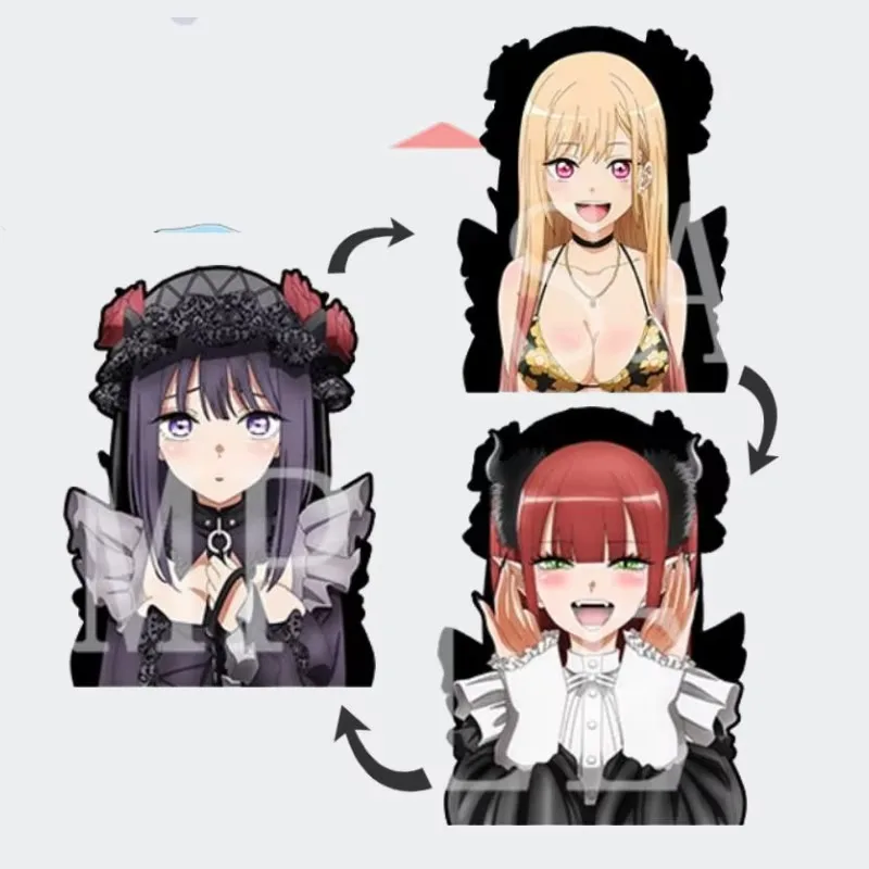 Pegatina Lenticular de Kitagawa Marin, Papel Tapiz de Anime My Dress Up Darling, Pegatina de Pared con Movimiento 3D Holográfico, Decoración del Hogar
