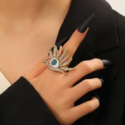 Fashion Turkish Blue Evil Eye Zircon Ring Classical Gold Plated Eye Rings for Women Engagement Bohemia Jewelry Gift