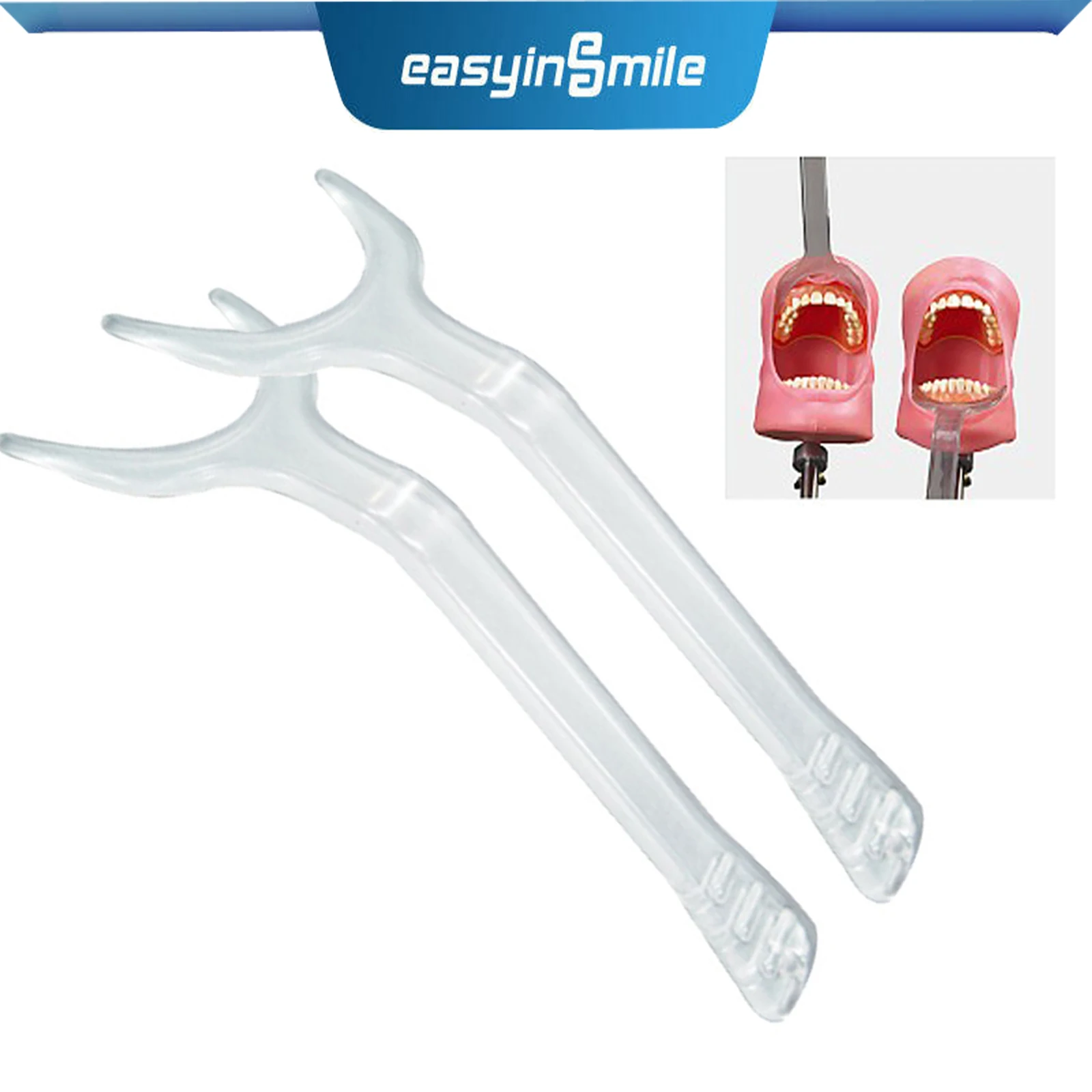 Easyinsmile Dental Cheek Retractor Photography Autoclavable Mouth Opener Clear Plastic Orthodontic Tools