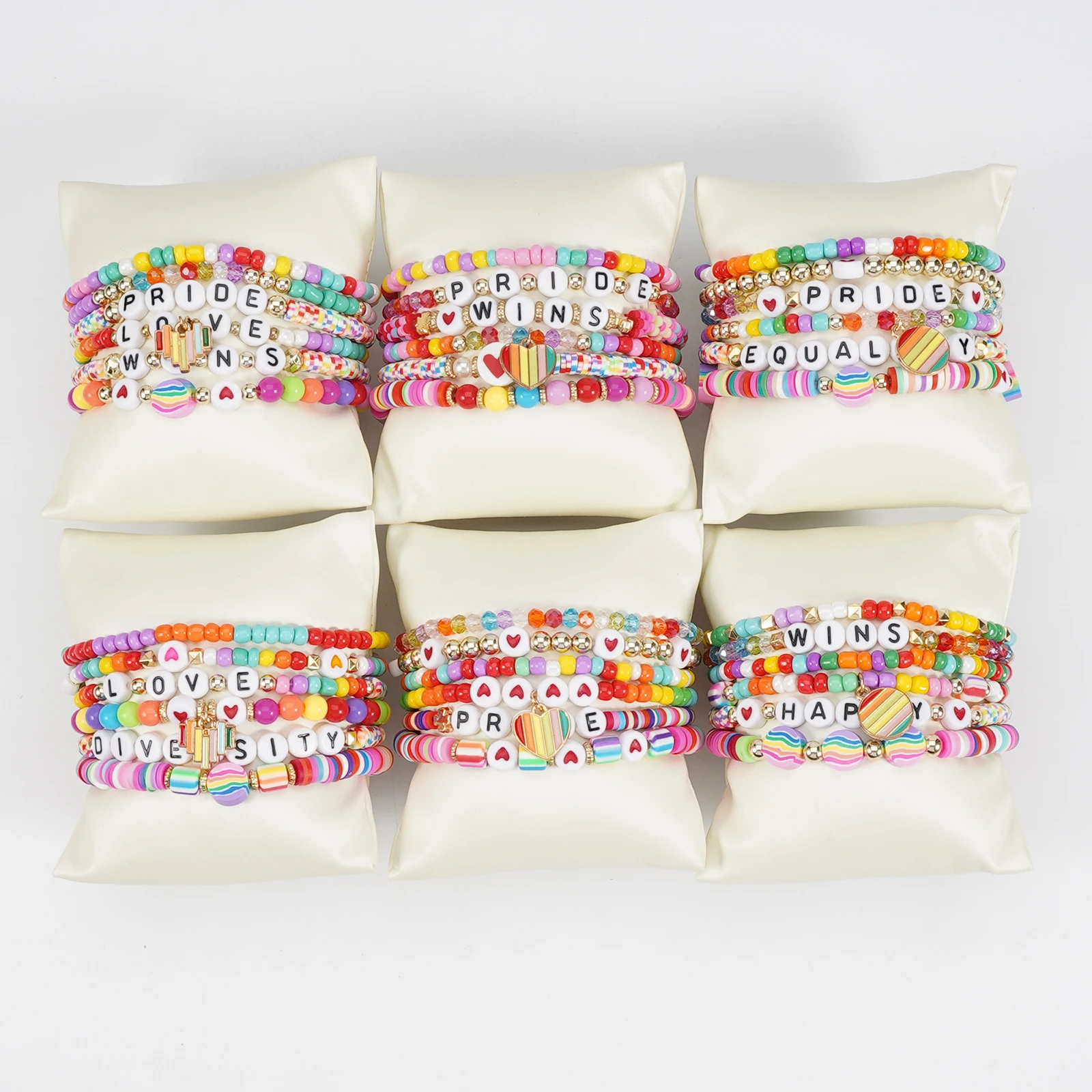 Bohemian colorful rice bead bracelet stackable elastic bracelet