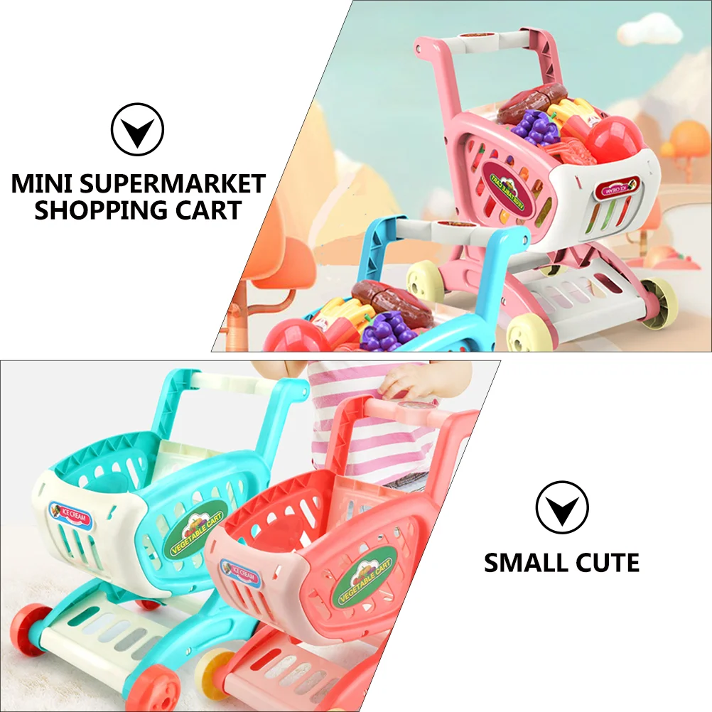 Simulation Shopping panier jouets chariot jouets enfants jouant camion bébé support de rangement poupées ganizer épicerie semblant jouer ensemble