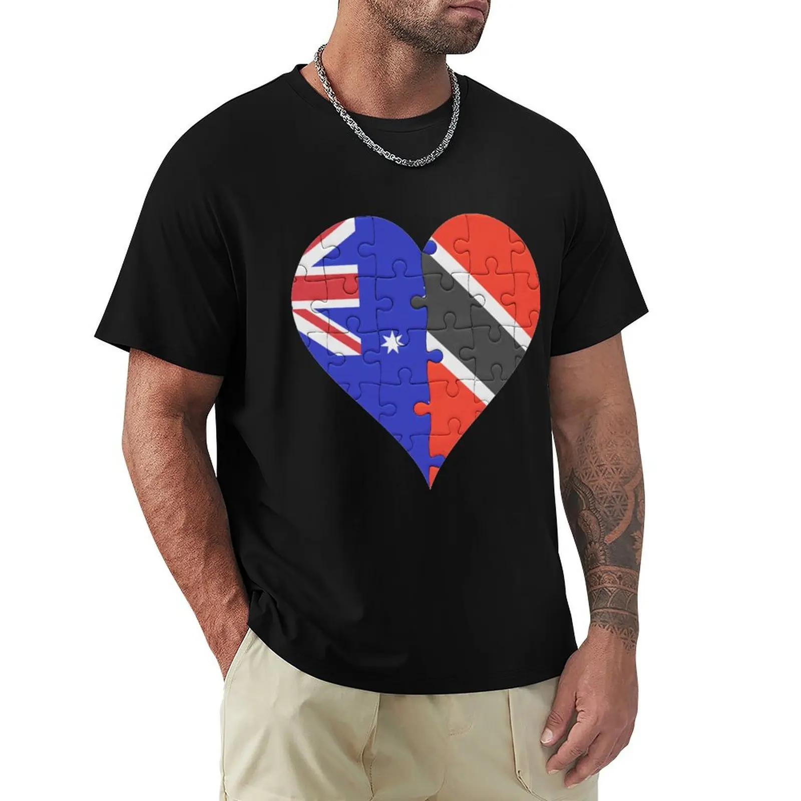 

Australian Trinidadian And Tobagoan Flag United Heart Jigsaw Puzzle Design With Both The Countries Of Australia Trinidad T-Shirt