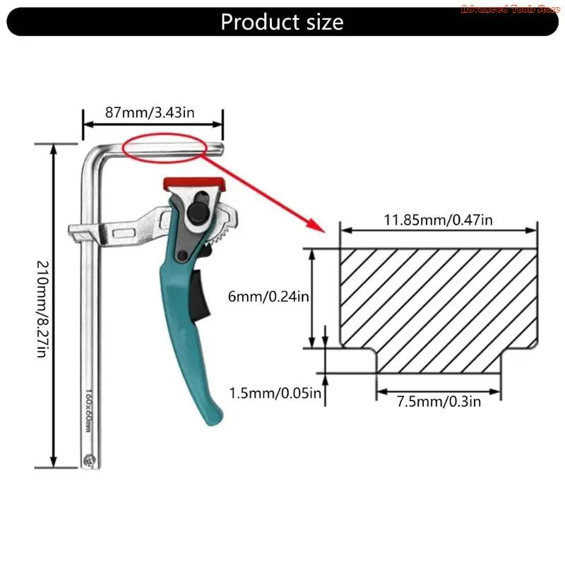 

Table Clamp Adjustable Hold Down Clamps for Woodworking Vertical Quick Release W91B