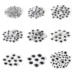 100PcsDIY Movable Eyes Simulated Animal Eyesblack and White Colored Self Adhesive Doll Eyes