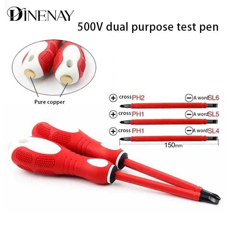 2-In-1 Dual Head Screwdriver Electrical Tester Pen 1000V Voltage Detector Tool