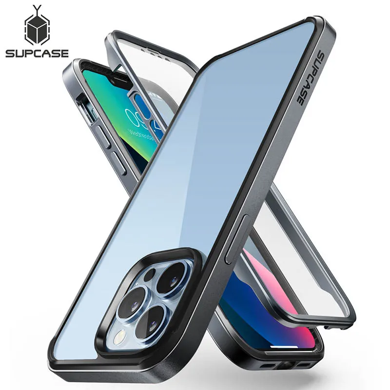 SUPCASE For iPhone 13 Pro Case 6.1 inch (2021 Release) UB Edge Pro Slim Frame Clear Back Case with Built-in Screen Protector