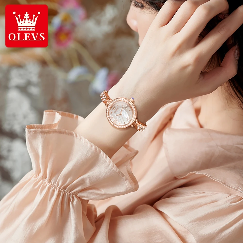 OLEVS 9903 Full Diamond Women Watch Original Luxury Waterproof Wrist watches Stainless Steel Fashion Quartz Ladies Women Gift