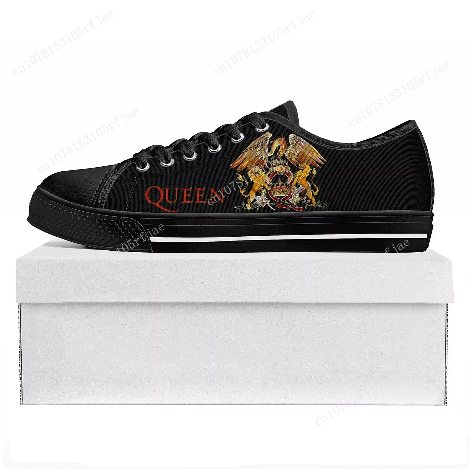 

Queen Rock Band Fashion Low Top High Quality Sneakers Mens Womens Teenager Canvas Sneaker Casual Couple Shoe Custom Shoe Black