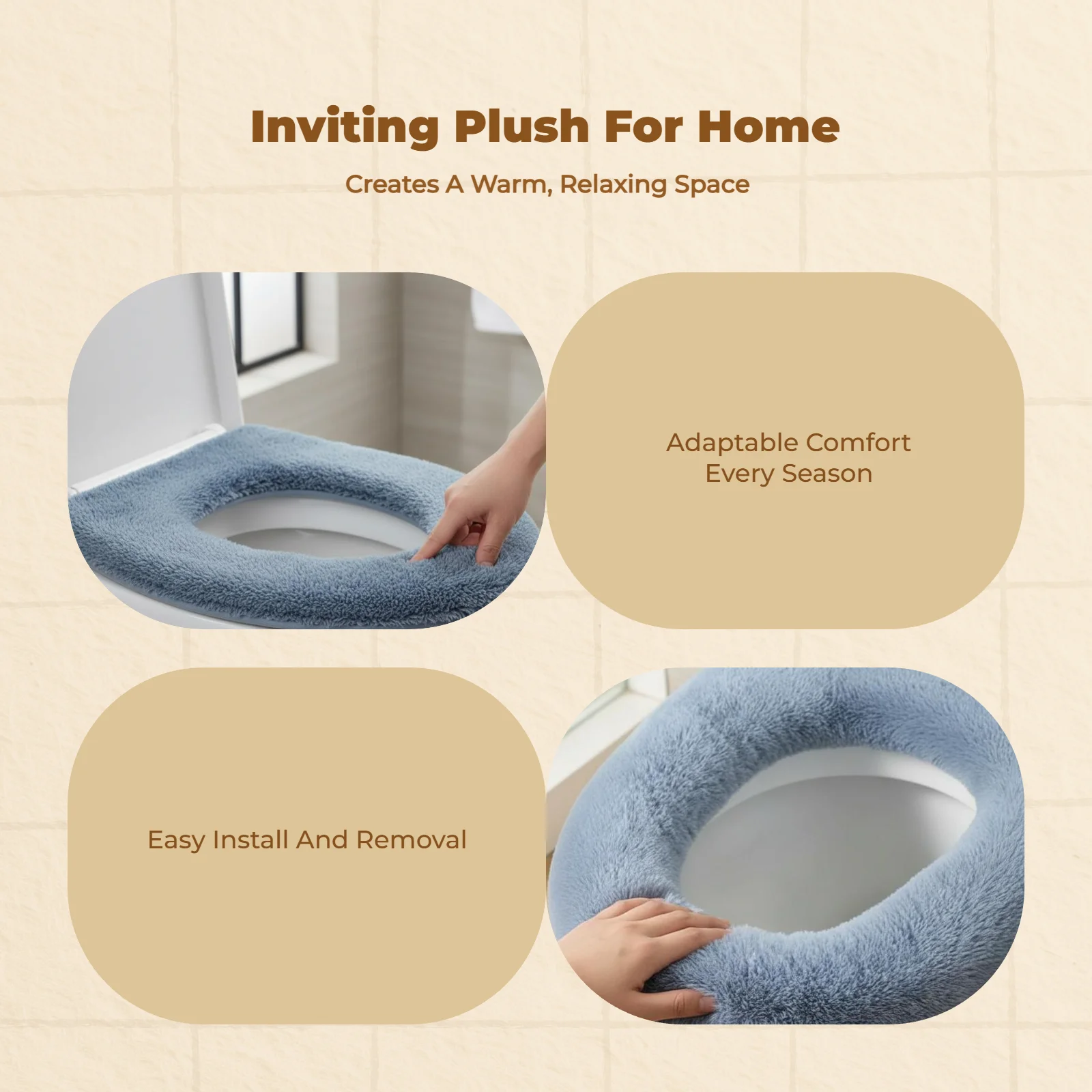 

Plush Toilet Seat Cover, Thick, Comfortable, Office