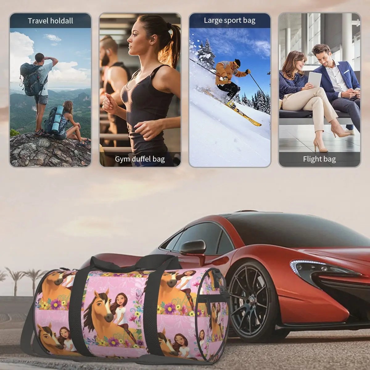 Spirit Riding Free 1 Large Duffle Gym Bag Multi-Functional Duffle Travel Bags Handbags Fitness bag