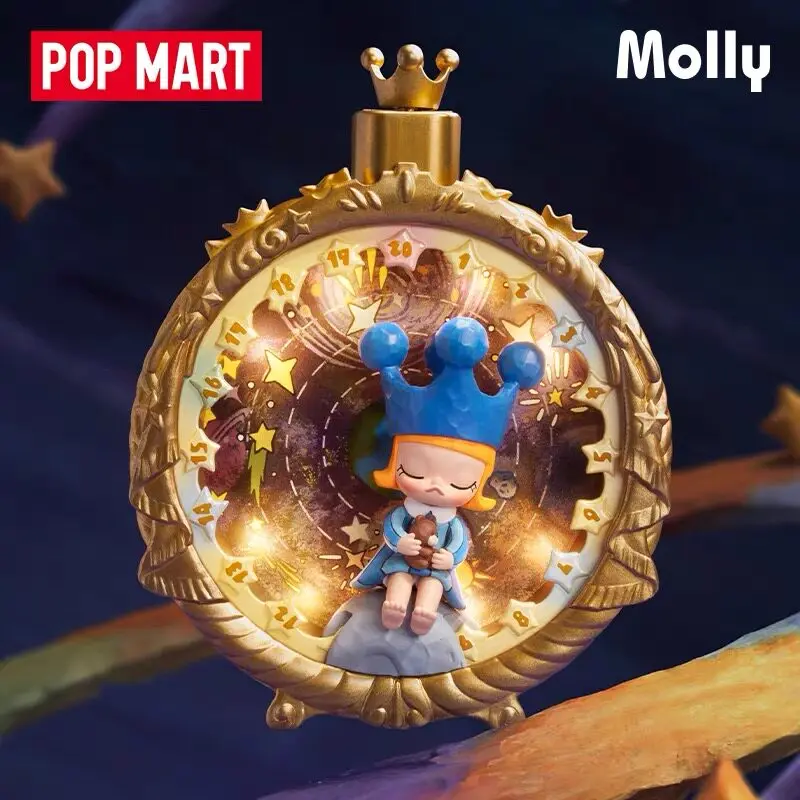 

Pop Mart Molly 20Th Anniversary Time Rotation Series Blind Box Collectible Figure Toy Desktop Decoration Mystery Box Gift Toys