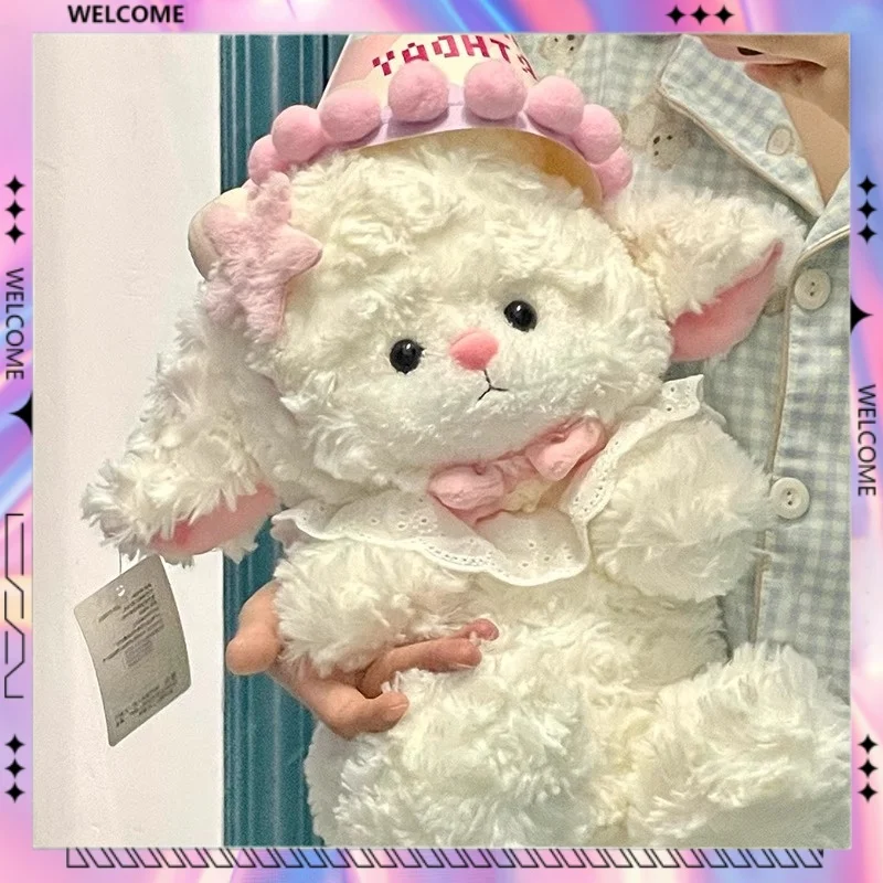 Cute Lamb Plush Toy Sheep Doll Pp Cotton Filled Bed Sofa Throw Pillow Home Decoration Hot Selling Children Girls Christmas Gift