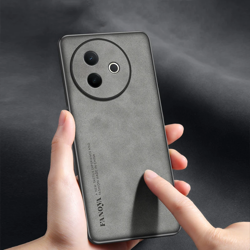 럭셔리 양가죽 실리콘 PU 가죽 VIVO Y300i 소프트 백 커버, vivo Y300 Pro Y300Pro용 케이스