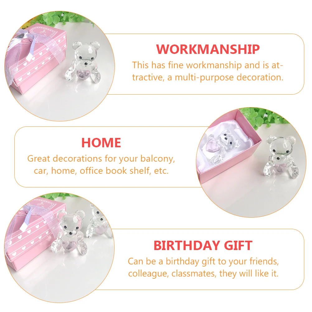 

Crystal Bear Ornament Premium Material Safe Creative Decor Living Room House Crystal Bear