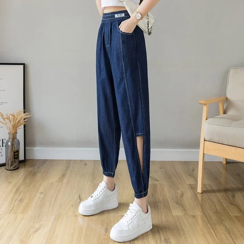 

Ladies Fashion Slouchy Baggy Jeans for Women Clothing Girls High Waisted Soft Denim Harem Pants Female Casual Clothes PAK62820