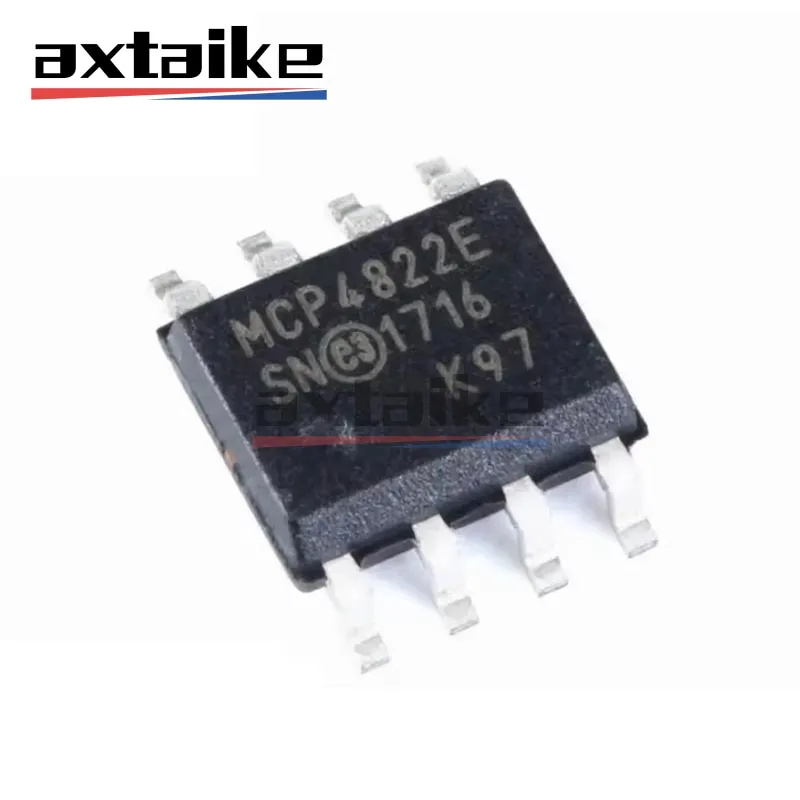 MCP4822E SOP-8 MCP4822 MCP4822-E/SN MCP4822T-E/SN 12Bit Dual Voltage Output Digital-to-Analog Converter SPI Interface SMD IC