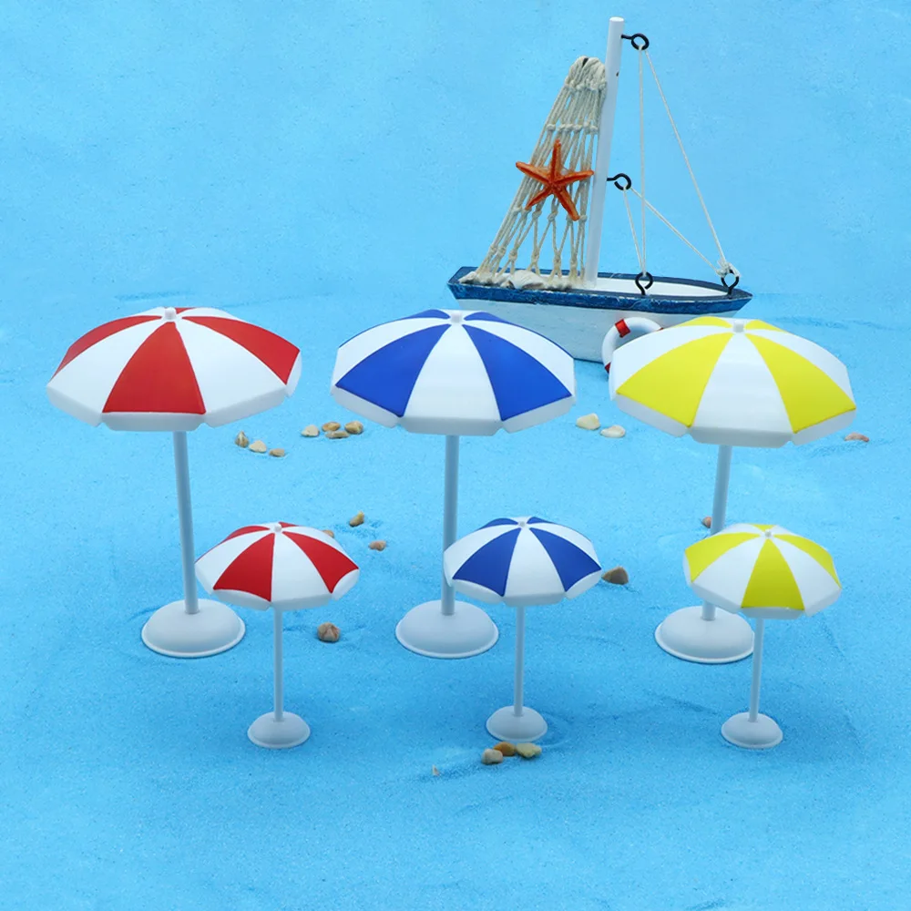 Succulent micro-landscape sun umbrella home decoration, miniature mini beach sand table scene parasol landscaping model