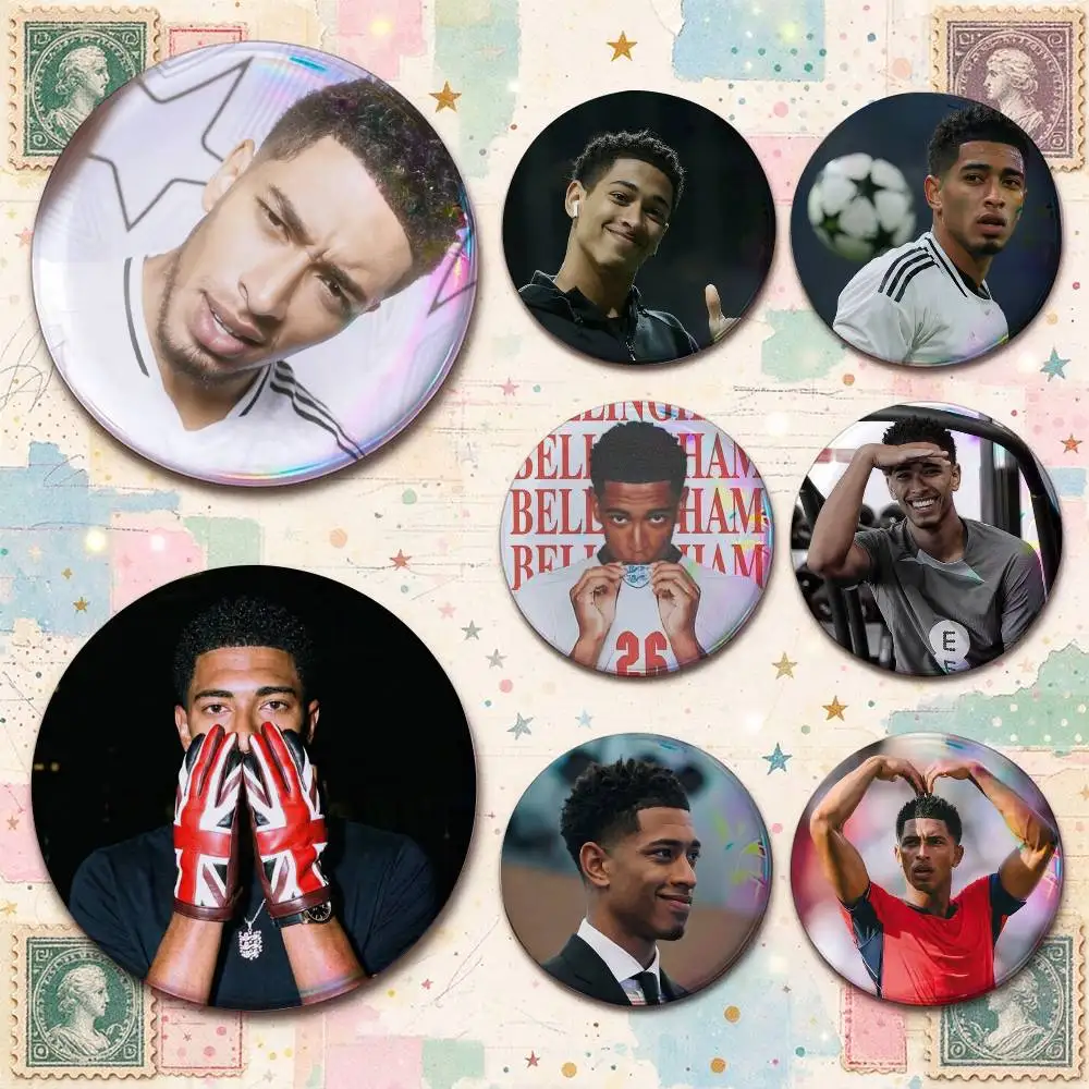 Football J-Jude B-Bellinghams  25mm 32mm 44mm 58mm Anime Badges Brooches DIY Pins Decorations Birthday Gifts