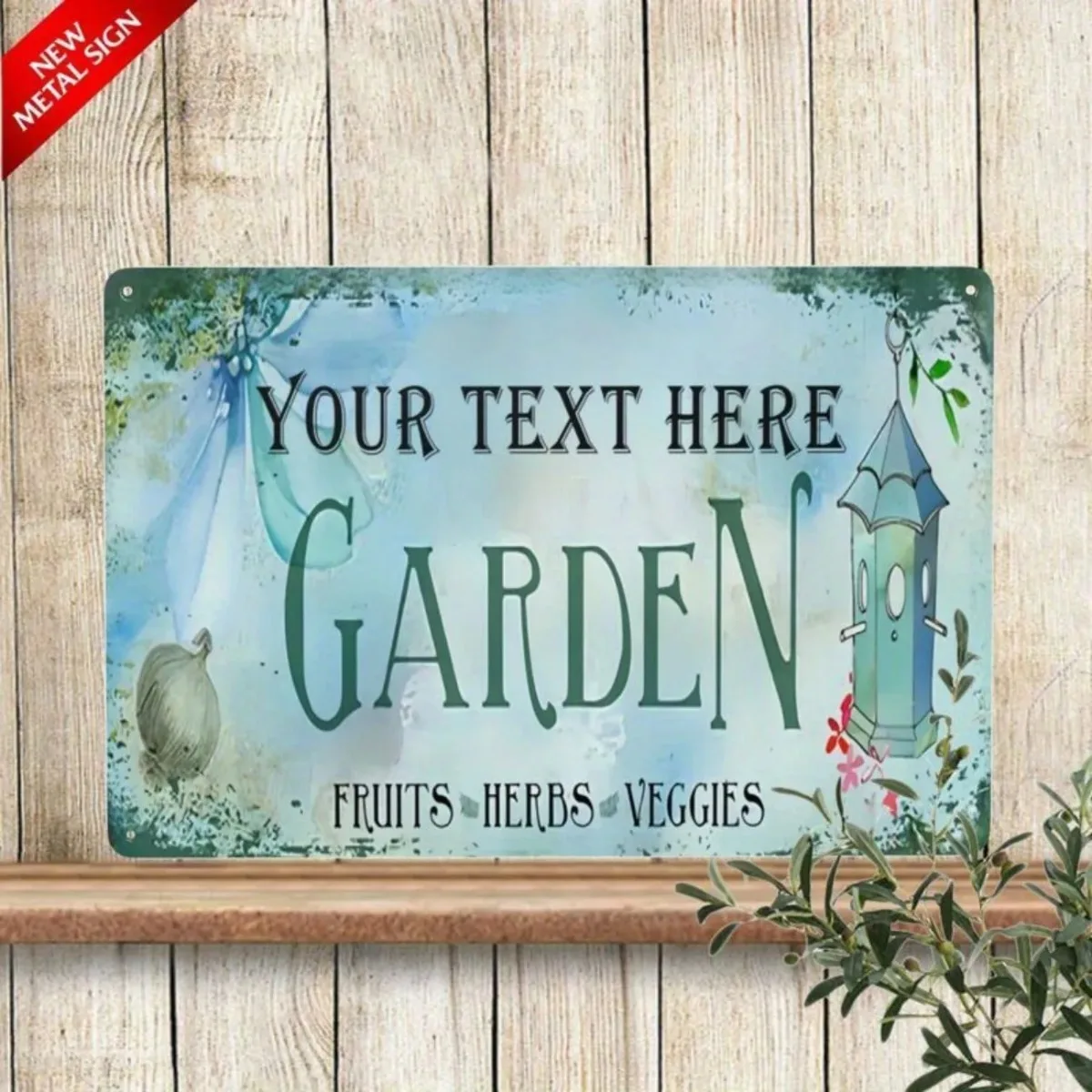 CIFbuy 2D Flat Vintage Garden Metal Plaque, Custom Pattern Outdoor Villa Yard Wall Decor