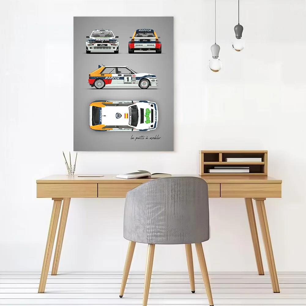 Sports Car Delta Repsol Canvas Poster Customizable Pictures Wall Art Canvas Painting for Room Decorating Interior Decoration